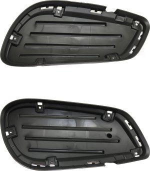 Front Fog Light Cover for Mercedes-Benz S400 (2010-2013), E-Class (2014-2016), Right (Passenger) and Left (Driver) Side, Textured Black Replacement Pair/Set