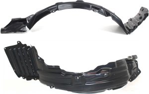 Front Fender Liner Pair/Set for Mitsubishi Lancer 2008-2013, Right (Passenger) and Left (Driver), Excludes Turbo and Evolution Models, HDPE, Fits 2011-2013 Sportback Models, Replacement