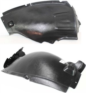 Front Fender Liner Pair/Set for 2006-2011 Mercedes ML-Class, Right (Passenger) and Left (Driver) Front Section Replacement