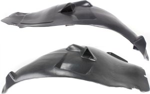 Front Fender Liner Pair/Set for Mercedes-Benz S-Class 2000-2006, Right (Passenger) and Left (Driver), Rear Section, 2003-2006 RWD, Replacement