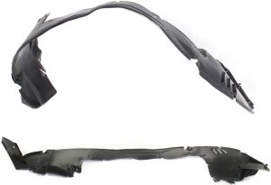 Front Fender Liner Pair/Set for 2000-2003 Mercedes-Benz CLK-CLASS, Right (Passenger) and Left (Driver), Rear Section, Convertible, (208) Chassis - Replacement