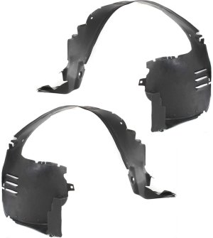 Pair/Set - Front Fender Liner for Mercedes-Benz CLK-Class 1998-2003, Right (Passenger) and Left (Driver) Rear Section, Coupe w/ Sport Package, (208) Chassis Replacement