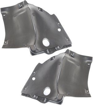 Front Fender Liner Pair/Set for Mercedes-Benz CLK-Class (2003-2005), Right (Passenger) and Left (Driver), Front Lower Section, (209) Chassis Replacement