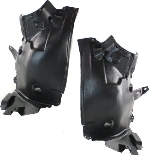 Front Fender Liner Pair/Set for Mercedes-Benz C-Class 2008-2011, Right (Passenger) and Left (Driver), Rear Section Replacement