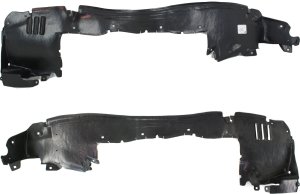 Front Fender Liner Pair/Set for Mercedes-Benz CLK-Class 2000-2002, Right (Passenger) and Left (Driver), Rear Section, Coupe, without Sport Package, (208) Chassis Replacement