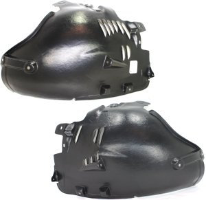 Front Fender Liner Pair/Set for Ford E350 2006-2009, Right (Passenger) and Left (Driver), Front Section Replacement