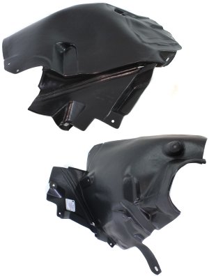 Front Fender Liner Pair/Set for Mercedes-Benz E-Class 2010-2017, Right (Passenger) and Left (Driver), Rear Section, Convertible/Coupe, Excluding E63 Model - Replacement