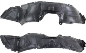 Front Fender Liner Pair/Set for 2010-2013 Mazda 3 Hatchback, 2.3L Engine, Right (Passenger) and Left (Driver) Side Replacement