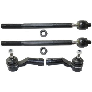 Front Tie Rod Pair/Set for Mazda 3 (2004-2013) & Mazda 5 (2006-2017), Right (Passenger) and Left (Driver), Inner and Outer Pair/Set of 4, Auto Part Replacement