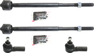 Front Tie Rod Pair/Set for 2009-2017 Mitsubishi Lancer, Right (Passenger) and Left (Driver), Inner and Outer, Replacement