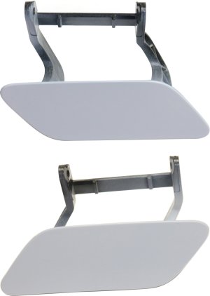 Headlight Washer Cover Pair/Set for Mercedes-Benz ML-Class 2012-2015, Right (Passenger) and Left (Driver), Primed (Ready to Paint), Fits ML350/ML550 2012-2014, Replacement