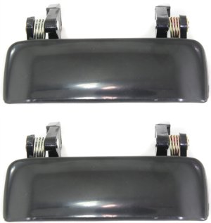 Front Exterior Door Handle Pair/Set for Ford Ranger 1998-2011, Right (Passenger) and Left (Driver), Smooth Black, without Key Hole, Replacement