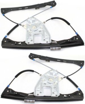 Front Window Regulator for Mercedes-Benz C-Class 2001-2005, Right (Passenger) and Left (Driver), Power Operated, without Motor, Compatible with (203) Chassis, Replacement Pair/Set