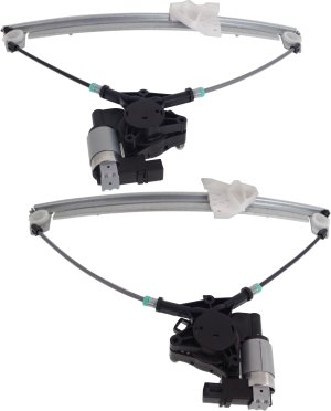 Front Window Regulator Pair/Set for Mazda Mazda 6 2003-2008, Right (Passenger) and Left (Driver), Power, with Motor, Replacement