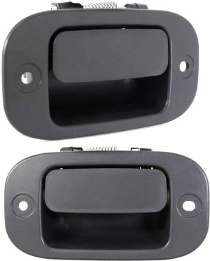 Rear Interior Door Handle Pair/Set for 2005-2011 Dodge Dakota, Right (Passenger) and Left (Driver), Extended Cab, Black Replacement
