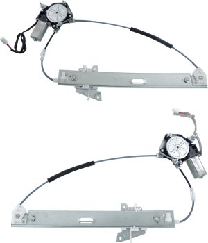 Rear Window Regulator Pair/Set for Mazda MPV 2000-2006, Right (Passenger) and Left (Driver), Power Operated with Motor, Replacement