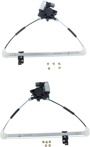 Rear Window Regulator Pair/Set for 2004-2009 Mazda Mazda 3, Right (Passenger) & Left (Driver), Power, with Motor, Fit Hatchback/Sedan, Replacement