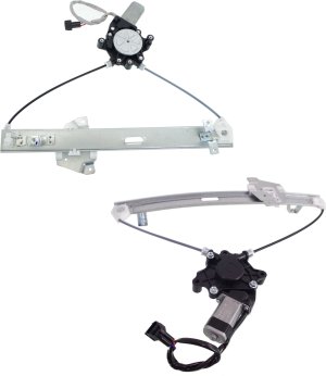Rear Window Regulator Pair/Set for Mitsubishi Galant 2004-2012, Right (Passenger) and Left (Driver), Power, w/ Motor, Replacement