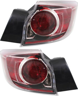Tail Light Assembly for MAZDA 3 Hatchback 2010-2013, Right (Passenger) and Left (Driver), Outer, Halogen/Standard Type, Replacement Pair/Set