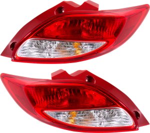 Tail Light Assembly for Mazda 2, 2011-2014, Right (Passenger) and Left (Driver), Halogen Replacement Pair/Set