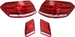 Tail Light Pair/Set for Mercedes E-Class 2014, Left (Driver) and Right (Passenger), Inner and Outer Replacement