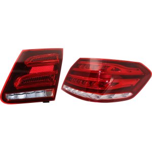 Tail Light Assembly Set for 2015 Mercedes-Benz E-Class, Right (Passenger) Side, Inner - Red Lens; Outer - Clear Lens, Replacement