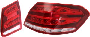 Tail Light Assembly Set for 2014-2014 Mercedes-Benz E-Class, Right (Passenger) Side, Inner and Outer, Clear and Red Lens, Outer Clear Lens, Replacement