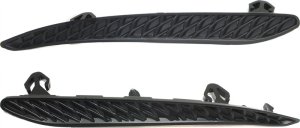 Rear Bumper Molding Pair/Set for Mercedes-Benz E-Class 2014-2016 Sedan, Right (Passenger) and Left (Driver) Impact Strip, Black, with AMG Styling Package, Replacement