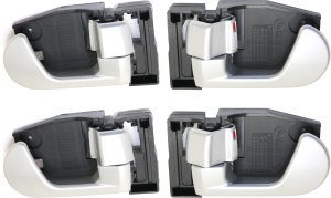 Front Interior Door Handle Pair/Set for Mitsubishi Endeavor 2004-2011, Galant 2004-2012, Right (Passenger) and Left (Driver), Pair/Set of 4 Rear, Replacement