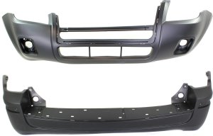 Front and Rear Bumper Cover Set for Mercury Mariner 2008-2011, Primed (Ready to Paint), Replacement