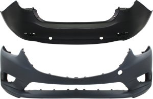 Front and Rear Bumper Cover Set for 2014-2017 Mazda Mazda 6, Primed (Ready to Paint) - Replacement