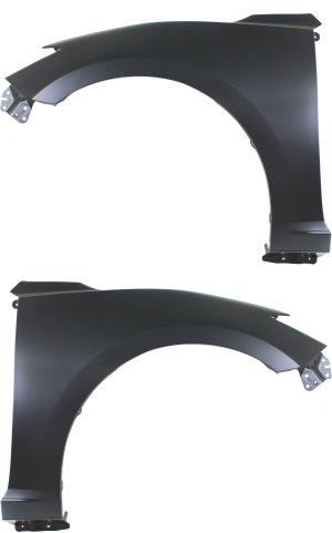 Front Fender Pair/Set for Mazda 3 2014-2018, Right (Passenger) & Left (Driver), Primed (Ready to Paint), Steel Material, Without Signal Light Hole Replacement