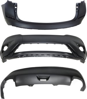 Front and Rear Bumper Cover Set for 2015-2018 Nissan Murano, Upper and Lower Replacement Bumper Covers