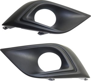 Pair/Set - Front Fog Light Molding for Nissan Murano, Right (Passenger) and Left (Driver) Textured Black, 2015-2018 Replacement Set
