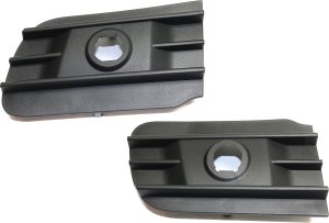 Front Bumper Filler Pair/Set for Nissan Titan XD (2016-2021), Includes Right (Passenger) and Left (Driver) Side, Textured Grille Cover with Parking Aid Sensor Holes - Replacement Part