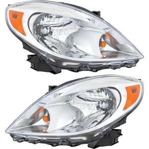 Headlight Assembly for Nissan Versa Sedan 2012-2014, Right (Passenger) and Left (Driver), Halogen, Replacement Pair/Set