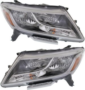 Headlight Assembly Pair/Set for Nissan Pathfinder 2013-2016, Includes Right (Passenger) and Left (Driver) Halogen Lights, Suitable for 2014-2014 Hybrid Model, Replacement
