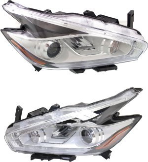 Headlight LED Assembly Pair/Set for 2015-2018 Nissan Murano with Right (Passenger) and Left (Driver) Side Light Replacement