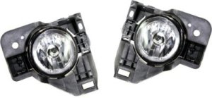 Front Fog Light Assembly Pair/Set for Nissan Maxima 2009-2014, Right (Passenger) and Left (Driver), Halogen, with Bracket, Replacement
