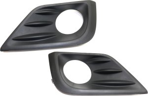Front Fog Light Molding Pair/Set for 2016-2018 Nissan Altima, Textured, Right (Passenger) and Left (Driver) Replacement