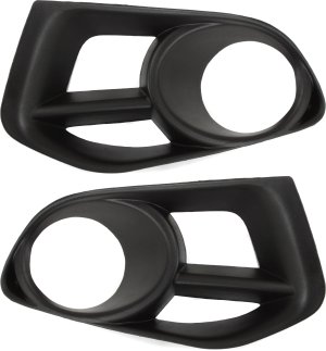 Front Fog Light Molding Pair/Set for Nissan Murano 2011-2014, Right (Passenger) and Left (Driver), Textured Black, with Fog Lights, Replacement