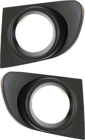Front Fog Light Molding Pair/Set for Nissan Sentra 2007-2012, Right (Passenger) and Left (Driver), Textured Black Replacement