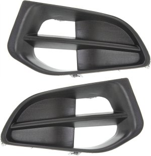Front Fog Light Molding Pair/Set for 2011-2014 Nissan Murano, Right (Passenger) and Left (Driver), Paint to Match, Without Fog Lights, Excluding CrossCabriolet Model, Replacement