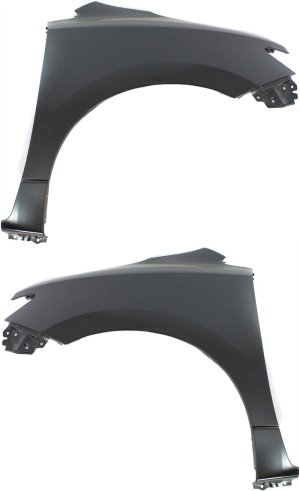 Front Fender Pair/Set for Nissan Quest 2011-2017, Right (Passenger) and Left (Driver), Primed (Ready to Paint), Without Side Molding, Replacement