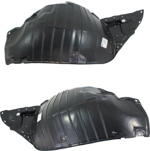 Front Fender Liner Pair/Set for Nissan 370Z 2009-2020, Right (Passenger) and Left (Driver) Front Section, Excludes Nismo Models, Replacement