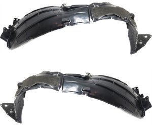 Front Fender Liner Pair/Set for Nissan Pathfinder 2013-2014 Right (Passenger) and Left (Driver), Vacuum Form, with Extension Sheet, Excludes Hybrid Model, Replacement