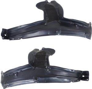 Front Fender Liner Pair/Set for Nissan Quest 2011-2017, Right (Passenger) and Left (Driver), Rear Section w/ Insulation Foam Replacement
