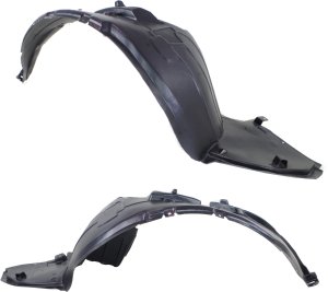 Front Fender Liner Pair/Set for Nissan Versa 2015-2019, Right (Passenger) and Left (Driver), Plastic, Sedan, Replacement
