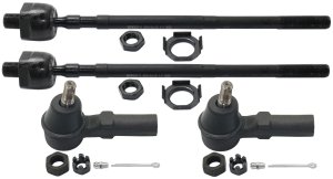 Front Tie Rod Pair/Set for Nissan I30 (1996-1999) / Maxima (1995-1999), Right (Passenger) and Left (Driver), Inner and Outer Replacement