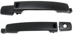 Front Door Handle Pair/Set for Nissan Altima 2007-2013, Right (Passenger) and Left (Driver), Outside, Primed (Ready to Paint) Black, Handle+Cover, Coupe/Sedan, without Sensor, Replacement